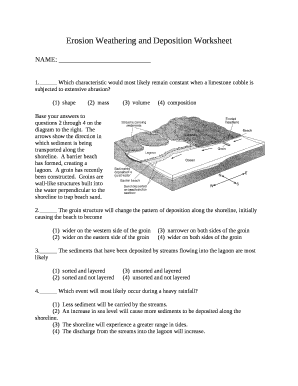 weather erosion and deposition worksheet