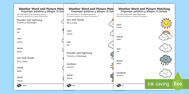 weather in spanish worksheet