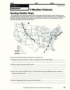 Weather Patterns Worksheet for 6th - 8th Grade | Lesson Planet