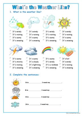 577 Weather English ESL worksheets pdf &  doc