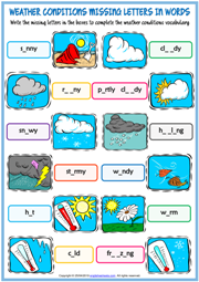 weather vocabulary worksheet