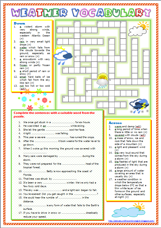 Around the World in English: Weather Vocabulary (worksheet)