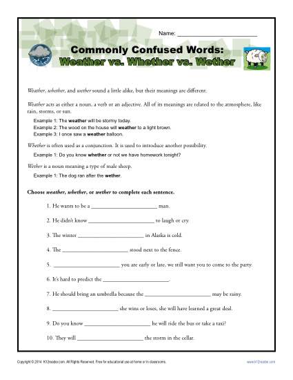 weather worksheet 5th grade