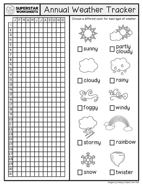 weather worksheet for first graders