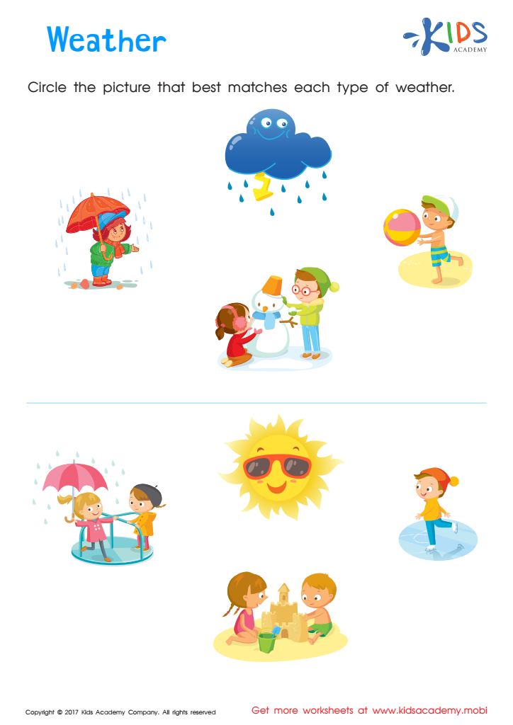 Weather Worksheet: Free Printout for Children