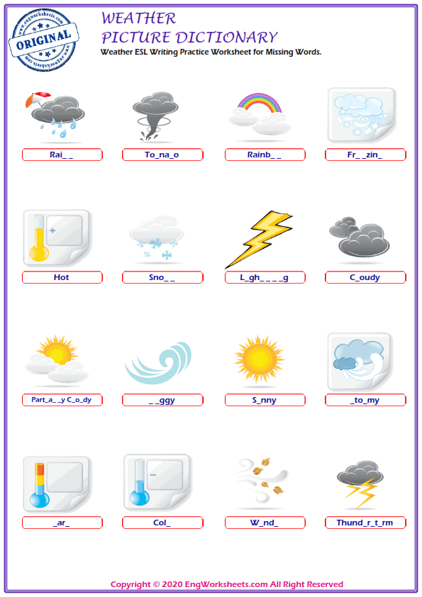 weather worksheet for kindergarten writing