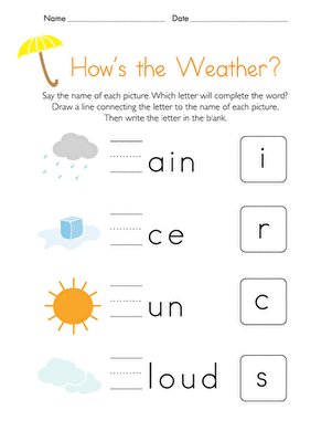 Write the Missing Letter: Hows the Weather? | Interactive ...