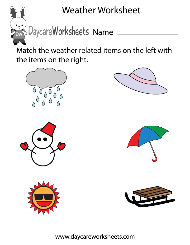 weather worksheet for kindergarten