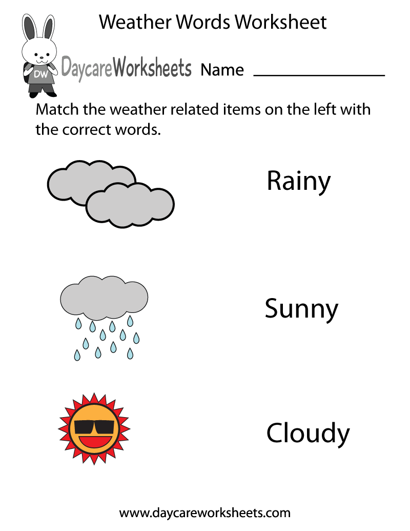 weather worksheet for preschool