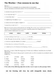 English worksheets: The weather - four seasons