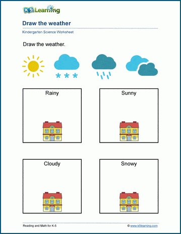 weather worksheet kindergarten