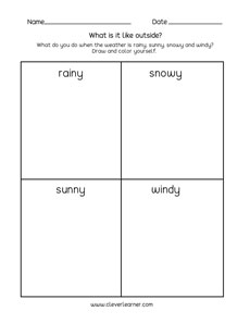 weather worksheet kindergarten