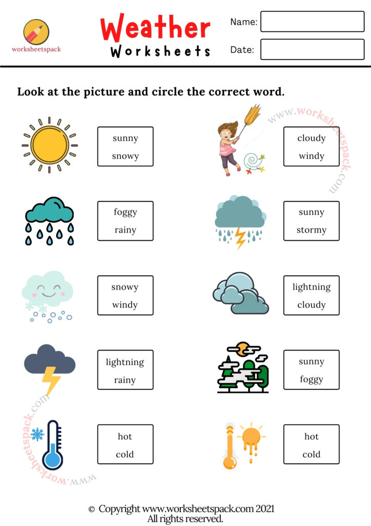 Free Weather Worksheets - worksheetspack