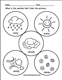 weather worksheet preschool