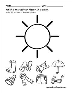 weather worksheet preschool