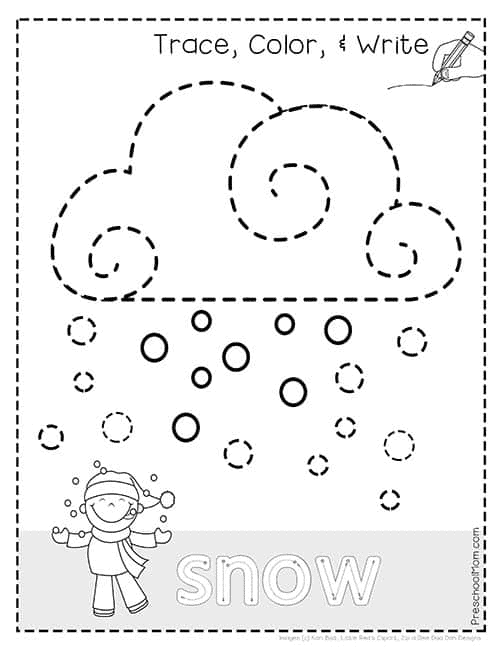 Free Printable Counting Preschool Weather Worksheets | Preschool ...