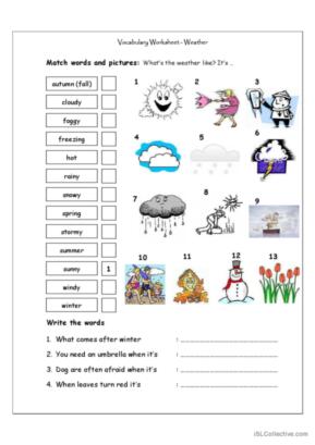 575 Weather English ESL worksheets pdf &  doc