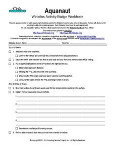 Aquanaut: Webelos Activity Badge Workbook Worksheet for 6th - 8th ...