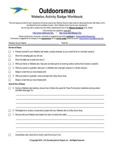 Outdoorsman - Webelos Activity Badge Workbook Worksheet for 4th ...