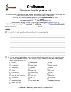 Craftsman Webelos Activity Workbook Worksheet for 6th - 8th Grade ...