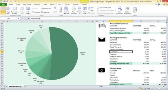 Wedding Budget Template for Excel