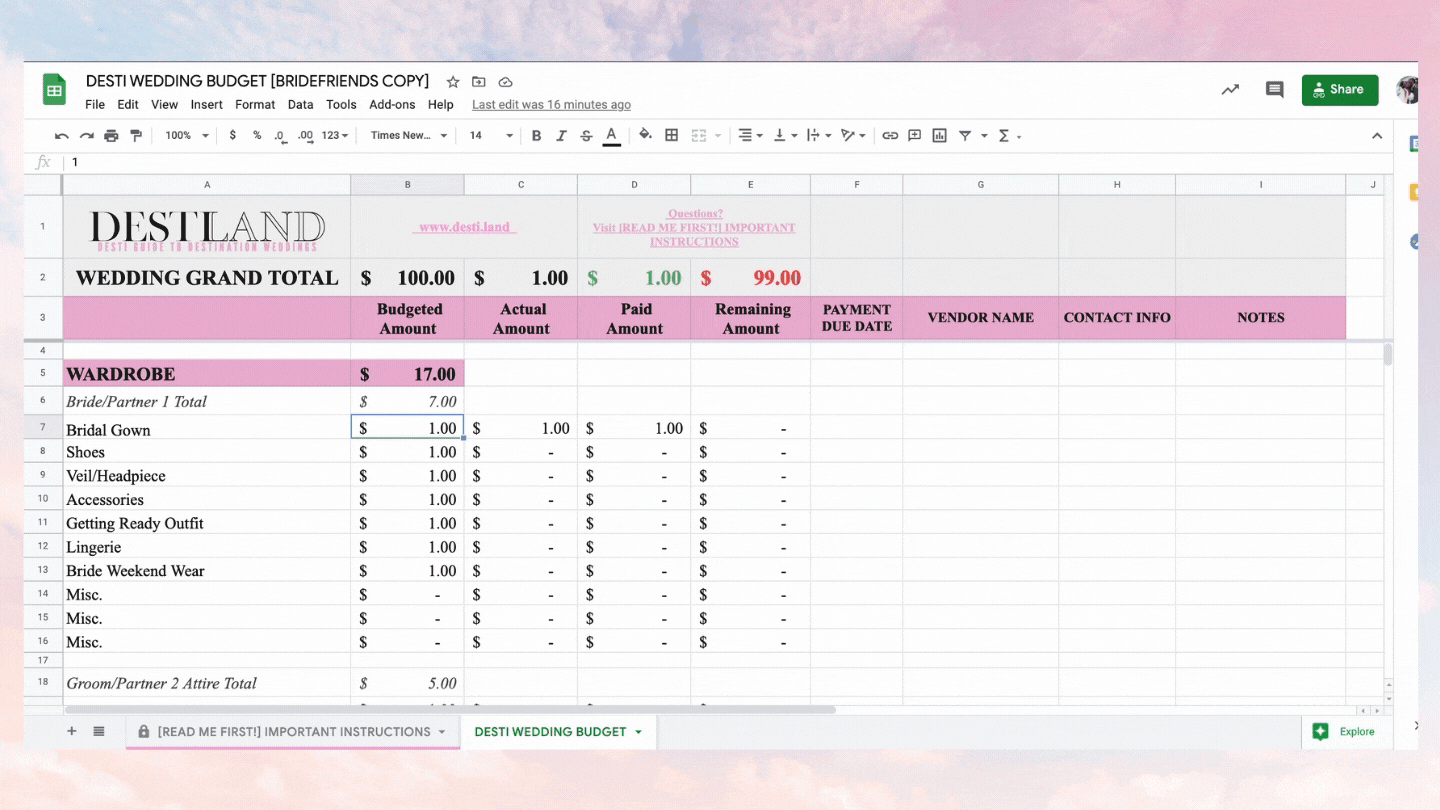 DESTI Destination Wedding Budgeting! [FREE DOWNLOADABLE ...