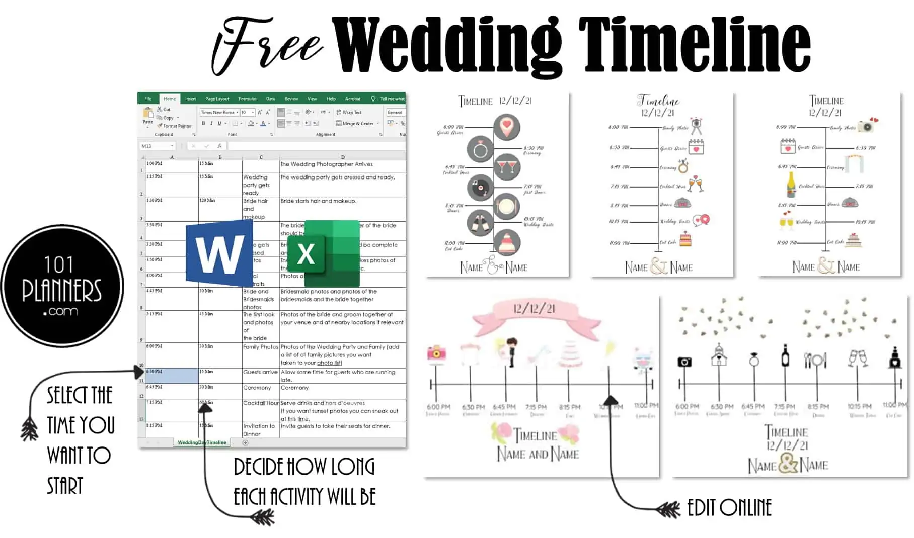 FREE Wedding Timeline | Online App, Word or Excel