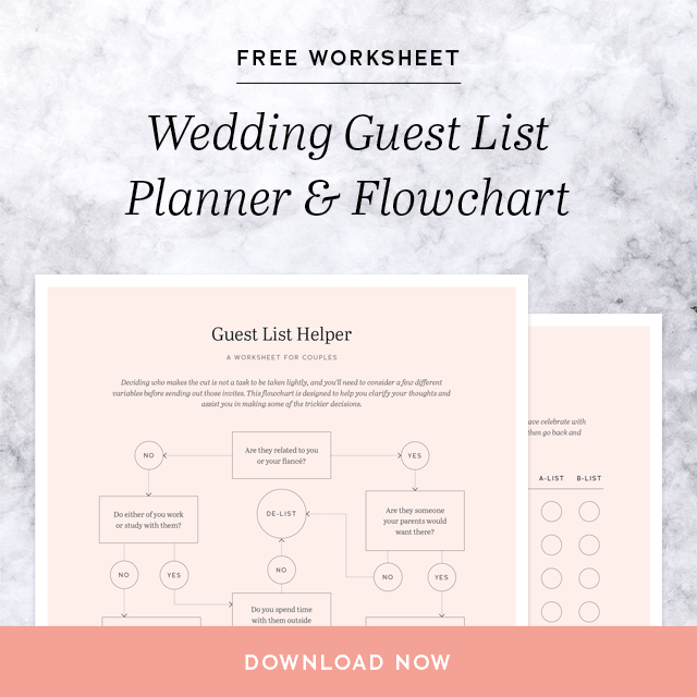 How to Create Your Wedding Guest List ♥ + Free Worksheet
