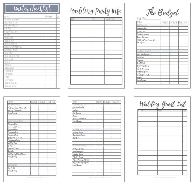 Wedding Planning Printables | Printablee | Wedding planning ...