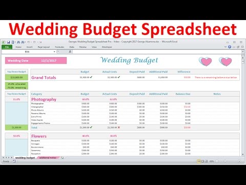 Wedding Budget Spreadsheet Simple Excel Wedding Budget, 50% OFF