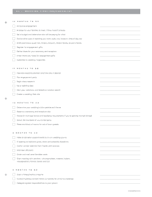wedding reception timeline worksheet