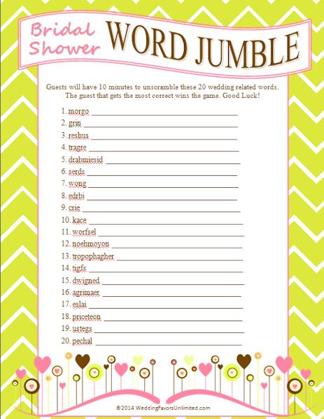 10 Free Printable Bridal Shower Games - Freebie Finding Mom