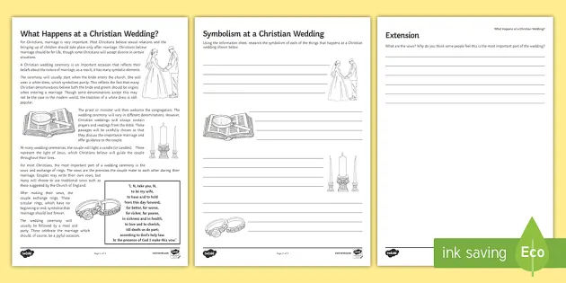 Christian Weddings Worksheet / Worksheet (teacher made)