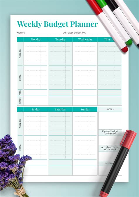 Weekly Budget Template Free Printable