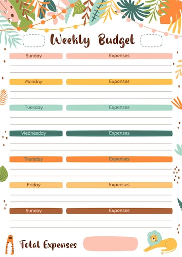 Premium Vector | Weekly budget planner template for print Week ...