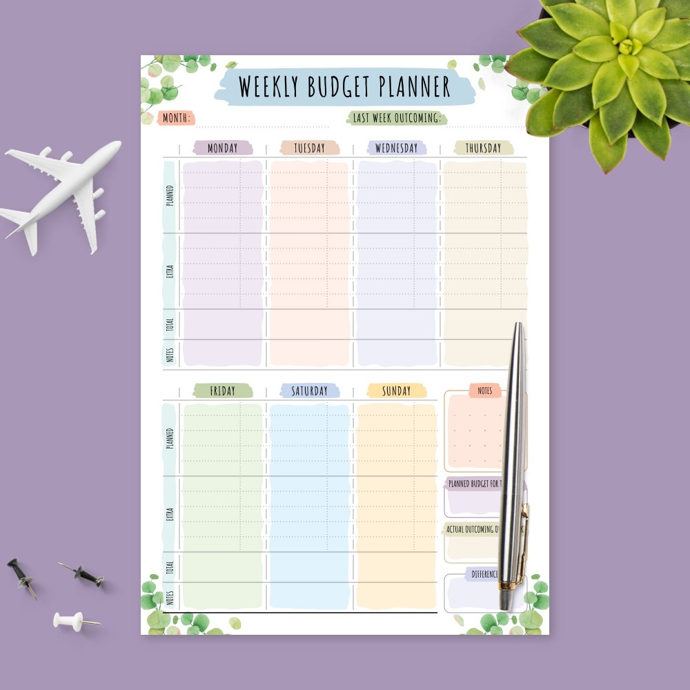 Weekly Budget Planner Templates - Download PDF