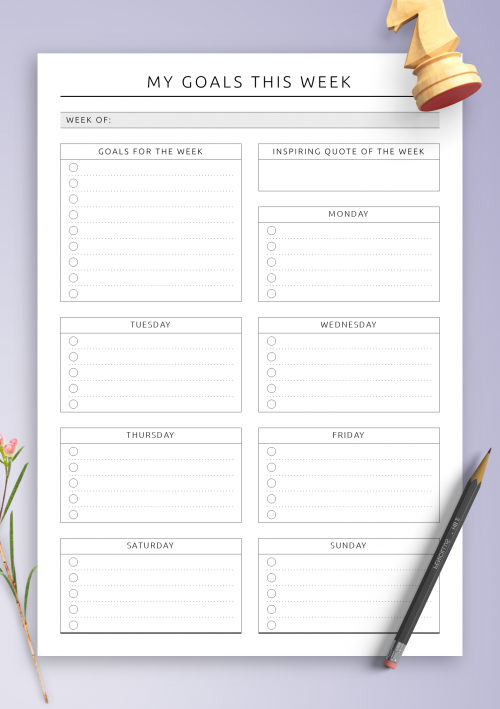 Personal Goal Setting Templates - Download PDF