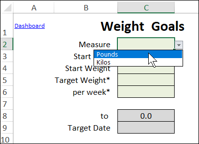 weight loss worksheet