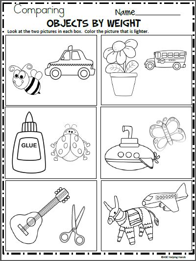 Free Compare Weight Worksheet | Made By Teachers | Kindergarten ...
