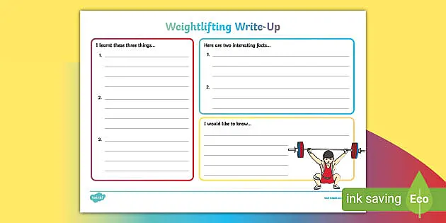 Weightlifting Write Up Worksheet / Worksheet (teacher made)