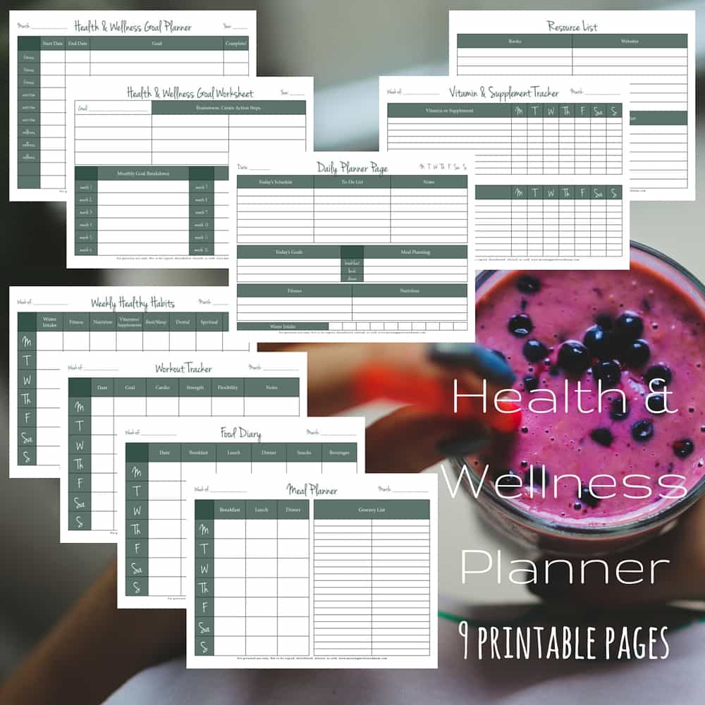 Health and Wellness Printable Planner - Morning Motivated Mom