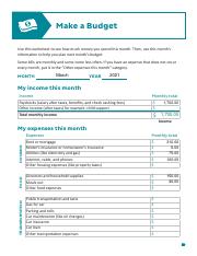 wells fargo budget worksheet