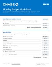 wells fargo budget worksheet