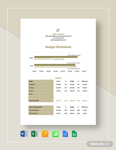 Budget Worksheet - 19+ Examples, How to Complete, Format, Pdf