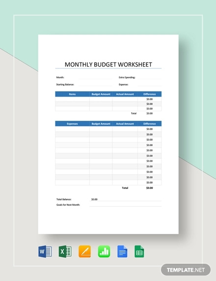 wells fargo budget worksheet