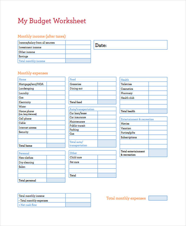 wells fargo financial worksheet