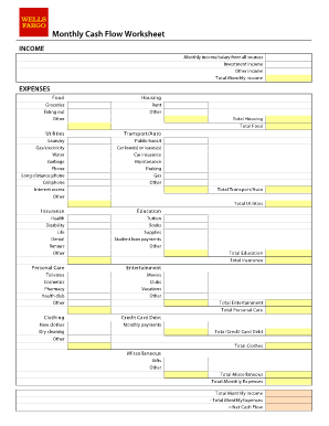 wells fargo short sale financial worksheet
