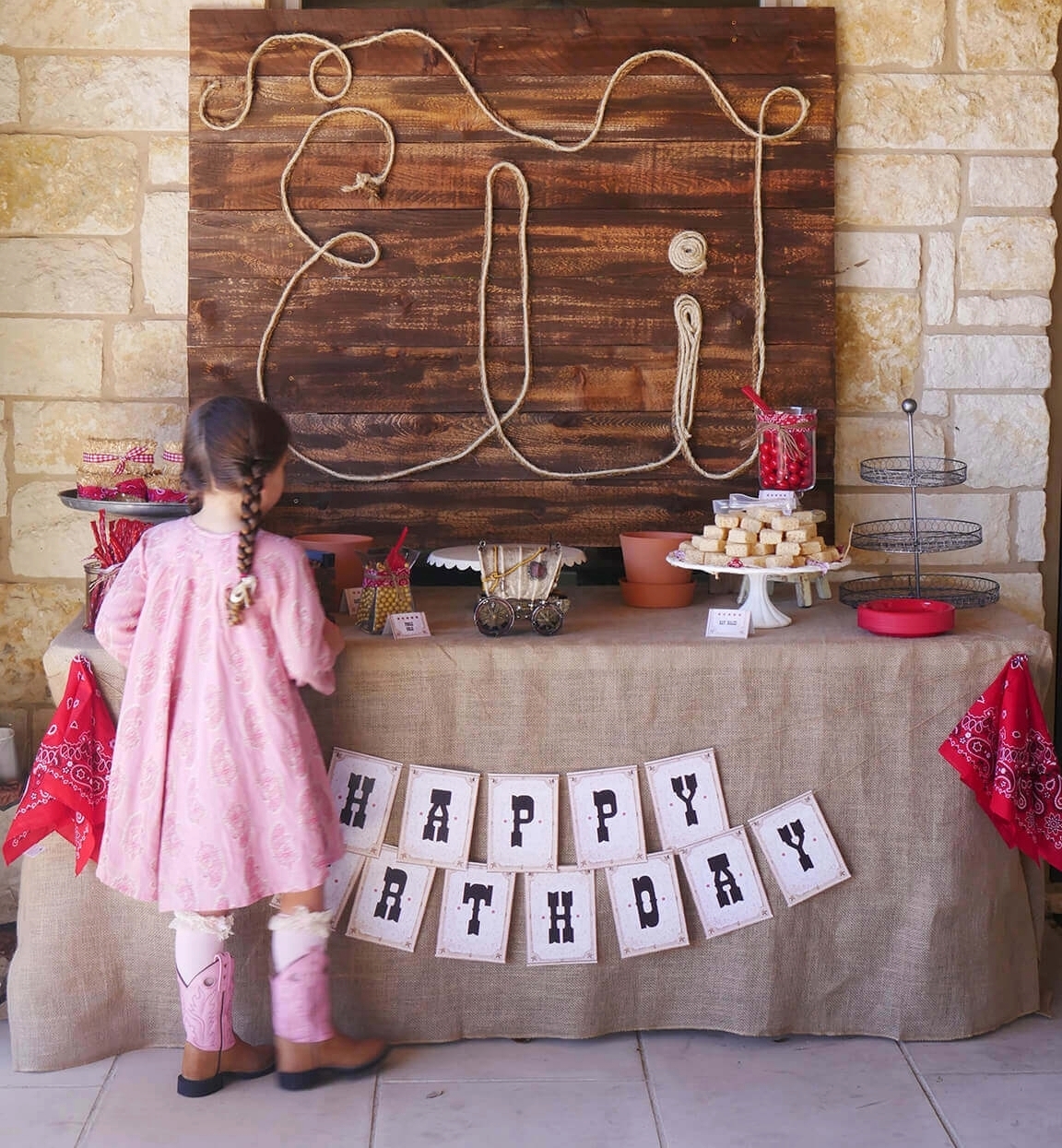 western happy birthday banner printable
