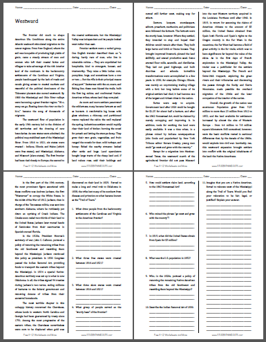 westward expansion worksheet answers