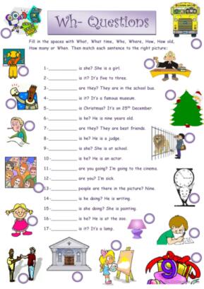 636 Wh question English ESL worksheets pdf &  doc